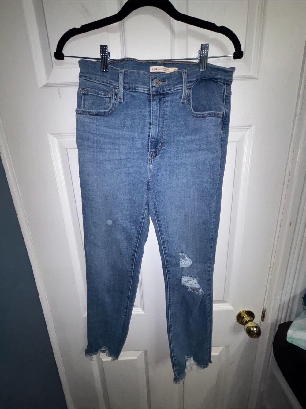 Levi's Light Blue Distressed Ankle Crop Jeans
